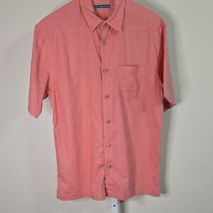 Cubavera Coral Short Sleeve Men's Top Sz S